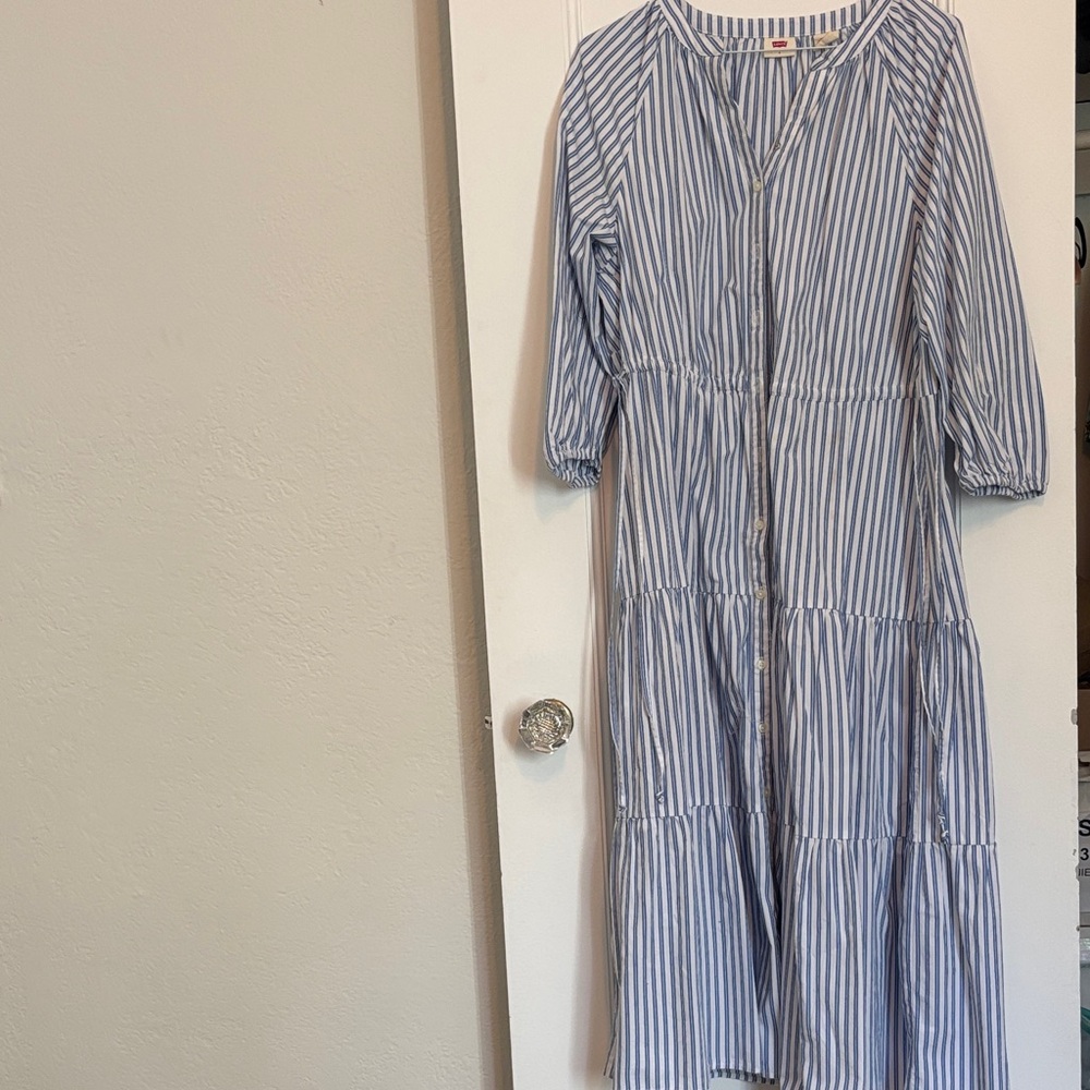 Levi's Blue and White Striped Dress